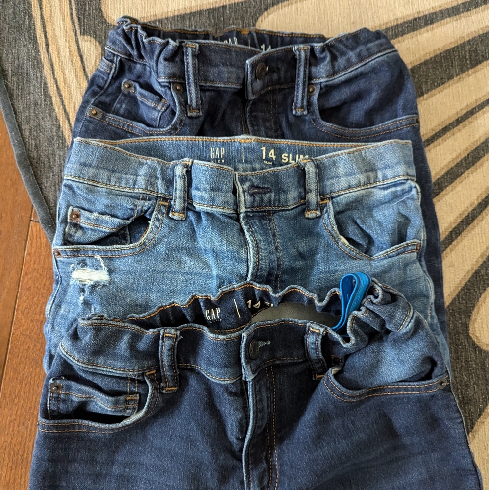 3 pairs of boys skinny jeans and shorts size 14